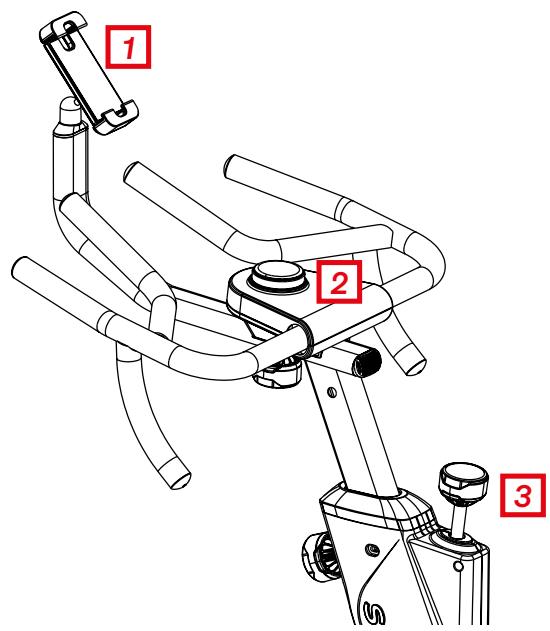 Sportstech sBike Lite - BOUTON D'AFFICHAGE DANS LE GUIDON MULTIPOSITIONS - 1