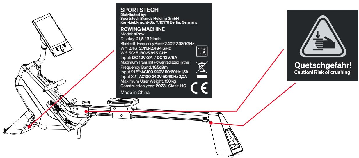 Sportstech sRow - AUTOCOLLANTS DE SÉCURITÉ - 1