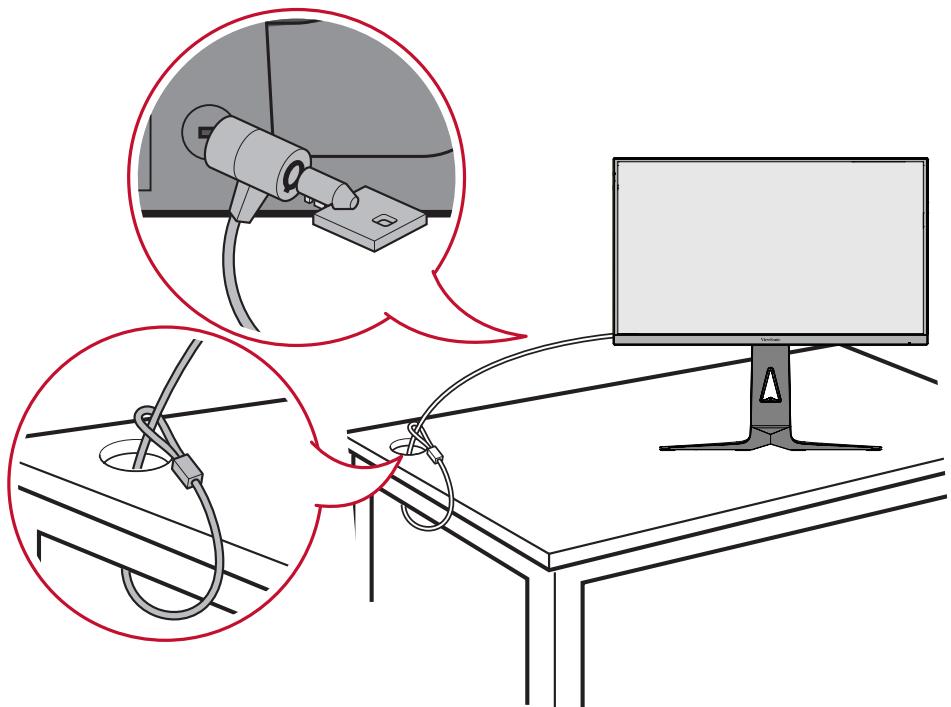 VIEWSONIC XG275D1-4K - Utilisation de la fente de sécurité - 1