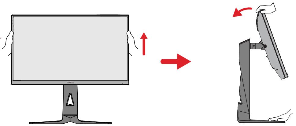 VIEWSONIC XG275D1-4K - Réglage de l'orientation de l'écran (pivot du moniteur) - 1