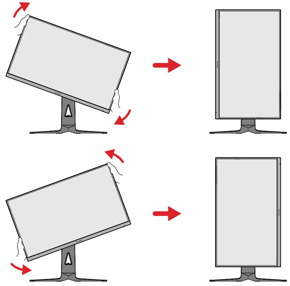 VIEWSONIC XG275D1-4K - Réglage de l'orientation de l'écran (pivot du moniteur) - 2