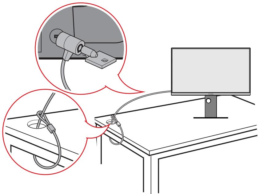 VIEWSONIC VP2788-5K - Utilisation de la fente de sécurité - 1