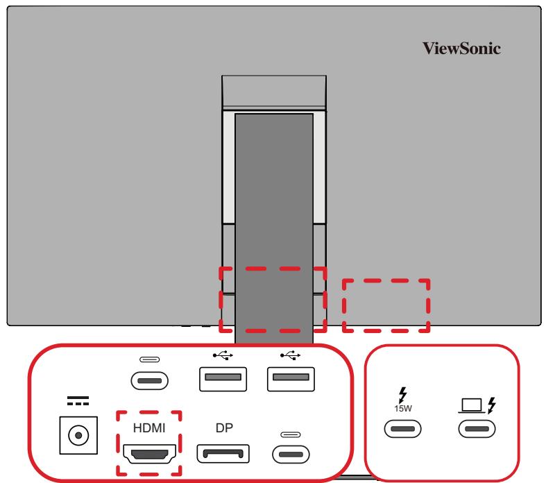 VIEWSONIC VP2788-5K - Branchement de périphériques externes - 1