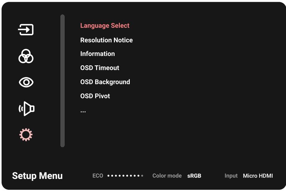 VIEWSONIC VP1656 - Setup Menu (Menu d'installation) - 1