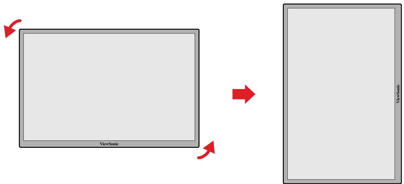 VIEWSONIC VP1656 - Réglage de l'orientation de l'écran (pivot du moniteur) - 2