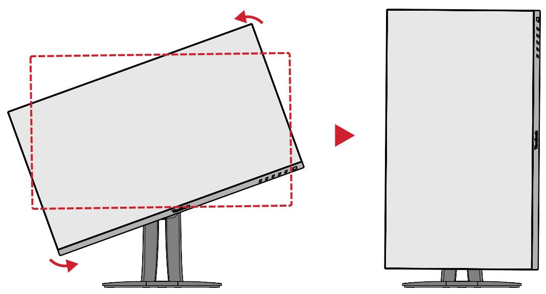 VIEWSONIC VP2456 - Réglage de l'orientation de l'écran (pivot du moniteur) - 3