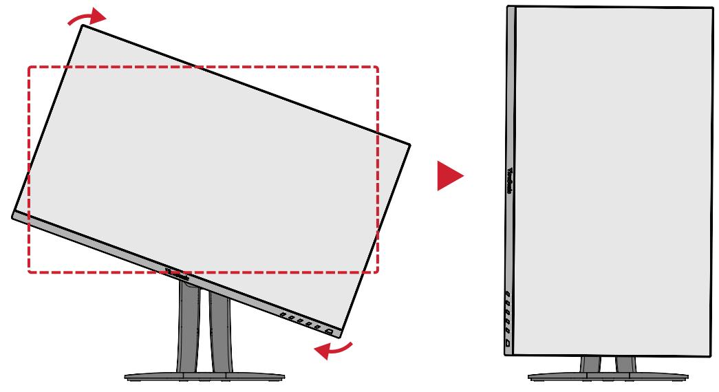 VIEWSONIC VP2456 - Réglage de l'orientation de l'écran (pivot du moniteur) - 2