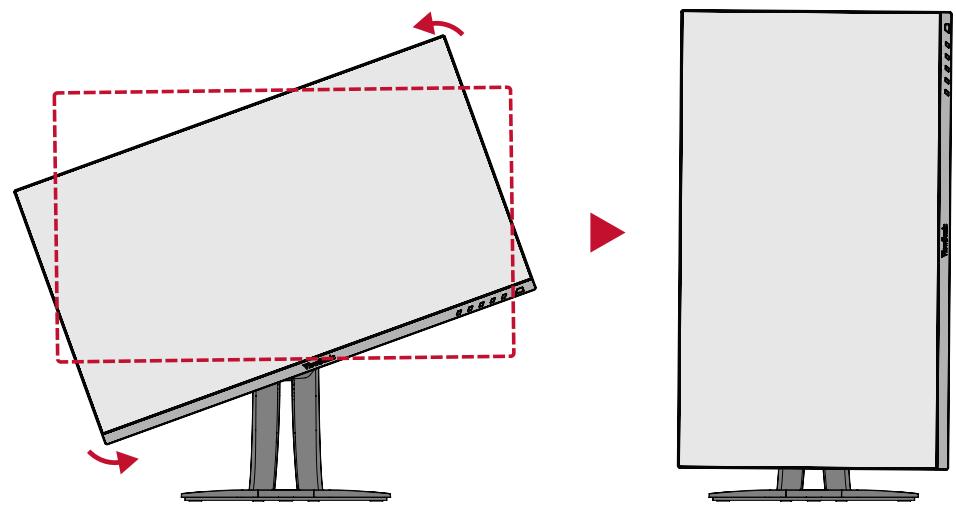 VIEWSONIC VP2456A - Réglage de l'orientation de l'écran (pivot du moniteur) - 3