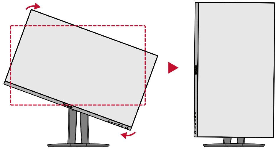 VIEWSONIC VP2456A - Réglage de l'orientation de l'écran (pivot du moniteur) - 2