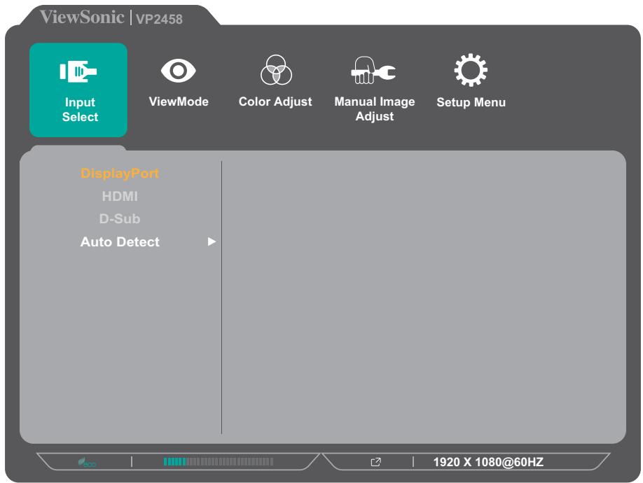 VIEWSONIC VP2458 - Input Select ( Sélection entrée) - 1