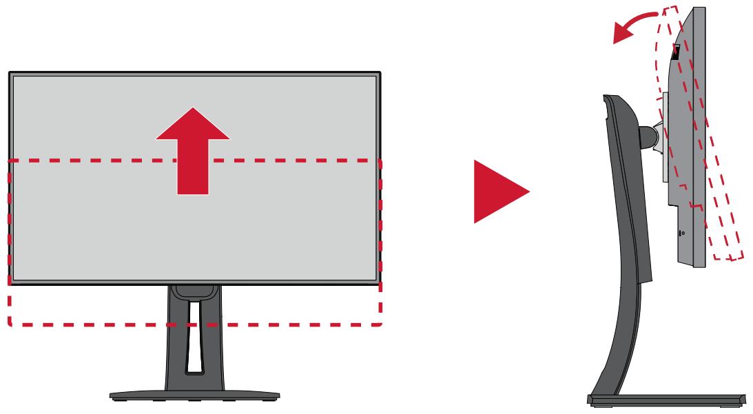 VIEWSONIC VP2468a - Réglage de l'orientation de l'écran (pivot du moniteur) - 1