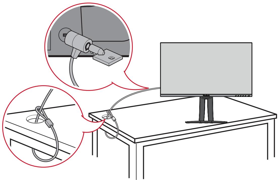 VIEWSONIC VP2468a - Utilisation de la fente de sécurité - 1