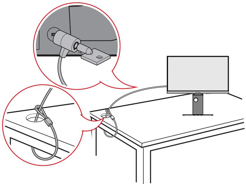 VIEWSONIC VP2488-4K - Utilisation de la fente de sécurité - 1