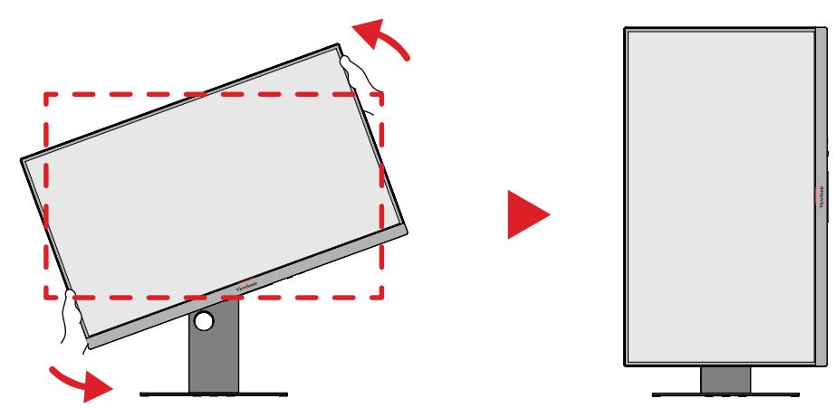 VIEWSONIC VP2488-4K - Réglage de l'orientation de l'écran (pivot du moniteur) - 3