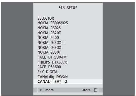 BANG & OLUFSEN HDR 1 - Contenu du menu CONFIGURATION... - 1