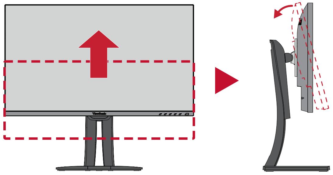 VIEWSONIC VP2756-2K - Réglage de l'orientation de l'écran (pivot du moniteur) - 1