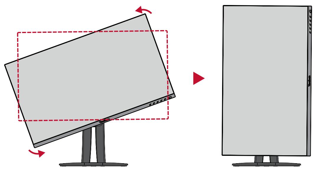VIEWSONIC VP2756-2K - Réglage de l'orientation de l'écran (pivot du moniteur) - 3