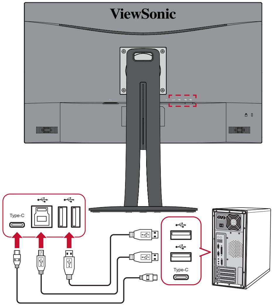 VIEWSONIC VP2756-2K - Branchement USB - 1
