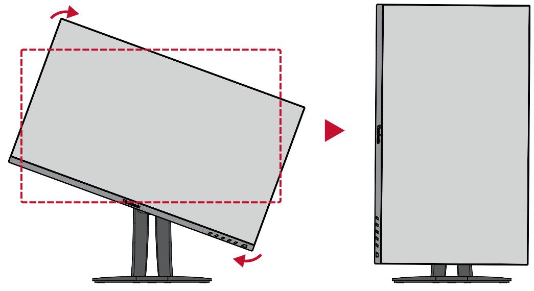 VIEWSONIC VP2756-4K - Réglage de l'orientation de l'écran (pivot du moniteur) - 2