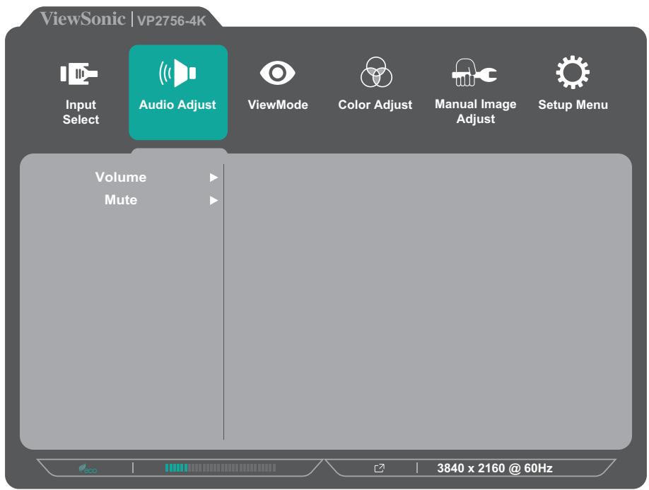VIEWSONIC VP2756-4K - Audio Adjust (Réglage Audio) - 1
