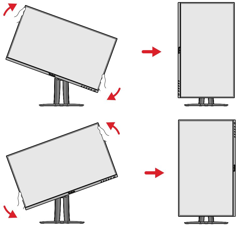 VIEWSONIC VP2756A-2K - Réglage de l'orientation de l'écran (pivot du moniteur) - 2