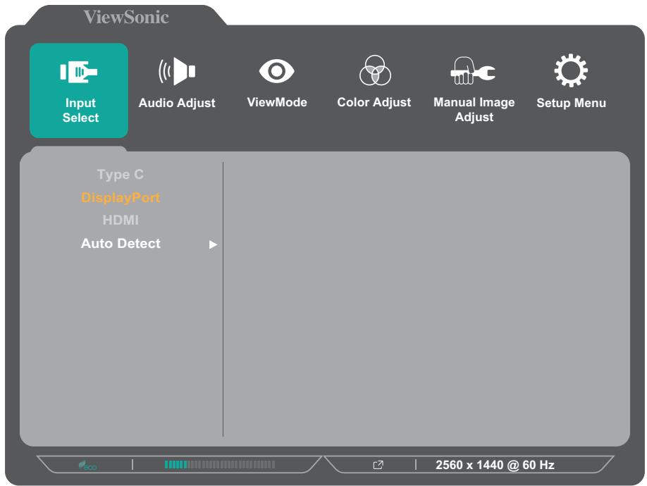 VIEWSONIC VP2756A-2K - Input Select ( Sélection entrée) - 1