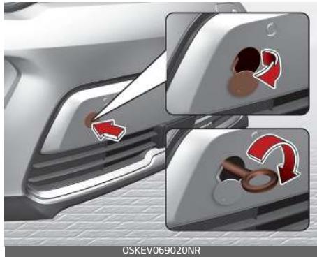 KIA E-Soul (2019) - Utilisation d'un crochet de remorquage amovible - 2