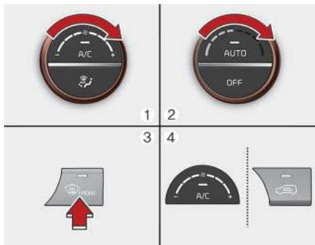 KIA E-Soul (2019) - Dégivrage du pare-brise extérieur avec climatisation automatique - 1