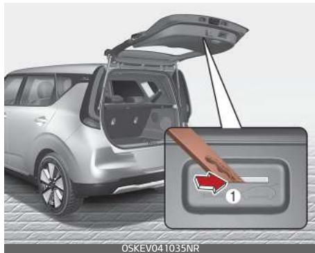 KIA E-Soul (2019) - Ouverture du hayon en cas d'urgence - 1