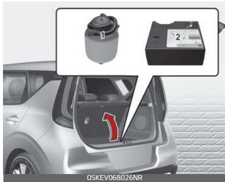 KIA E-Soul (2019) - Si vous avez un pneu creve (avec la trousse de réparation de pneus) - 1