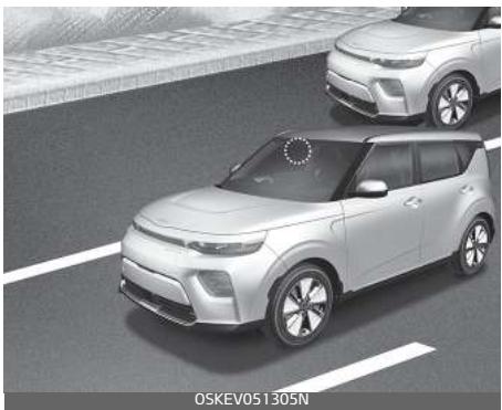 KIA E-Soul (2019) - Capteurs de détction (Caméra frontale et radar d'angle arrière) - 1