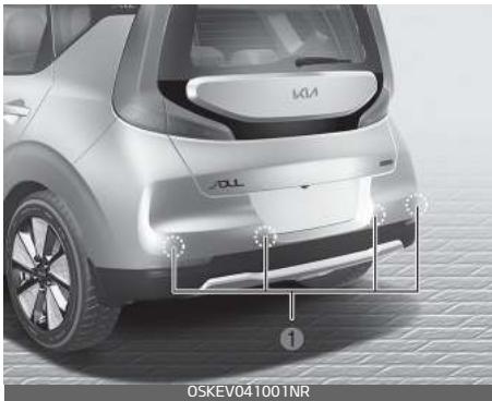 KIA E-Soul (2019) - Avertissement de distance de stationnement en marche arrrière (PDW) (selon l'equipe-ment) - 1