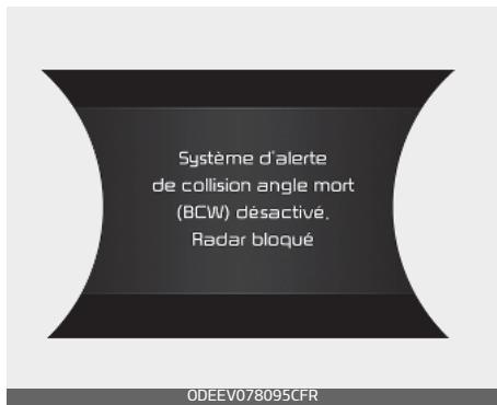 KIA E-Soul (2019) - Alerte de collision d'angle mort désactivée. Radar obstrué - 1