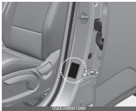 KIA E-Soul (2019) - Étiquette de spécification et depression des pneus - 1