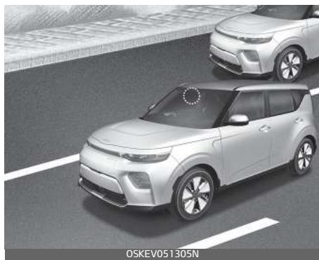 KIA E-Soul (2019) - Capteurs de détction (caméra frontale et radar avant) - 1