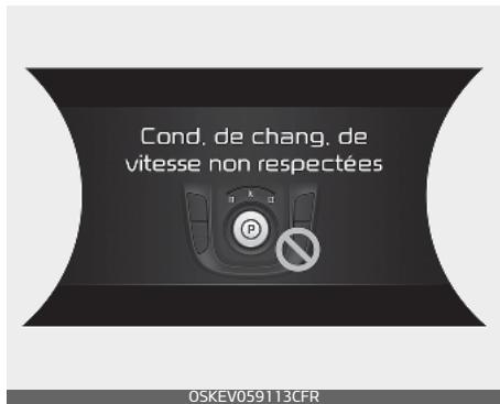 KIA E-Soul (2019) - Conditions de changement de vitesses non réunies - 1