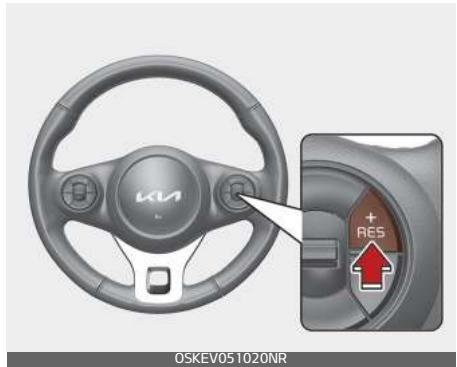 KIA E-Soul (2019) - Reprise de la vitesse définie du régulateur de vitesse intelligent - 1