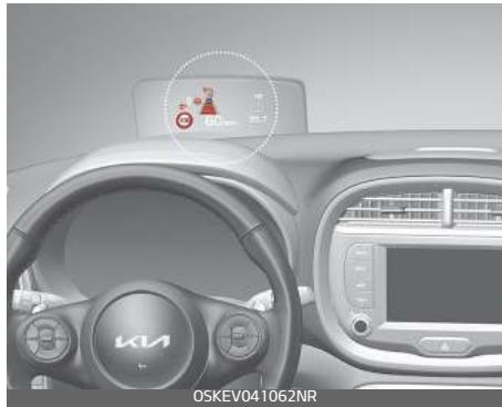 KIA E-Soul (2019) - Affichage tete haute (HUD) (selon l'equipement) - 1