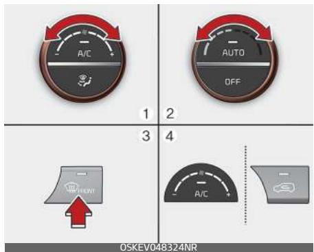 KIA E-Soul (2019) - Désembuage de l'intérieur du pare-brise avec la climatisation automatique - 1