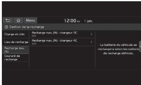 KIA E-Soul (2019) - Réglage du niveau de charge de la batterie - 1