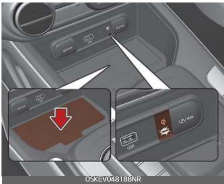 KIA E-Soul (2019) - Système de charge sans fil de téléphone intelligent (selon l'équipe-ment) - 1