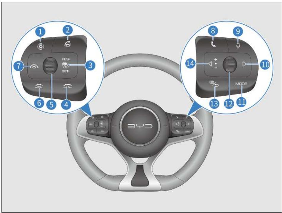 BYD Atto 3 (2022) - Groupe d'interrupteurs du volant - 1