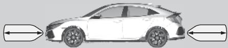 Honda Civic 10 Phase 2 (2020-2023) - Emplacement et portee des capteurs - 4