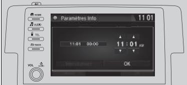Honda Civic 10 Phase 2 (2020-2023) - Utilisation de la touche MENU/CLOCK - 1