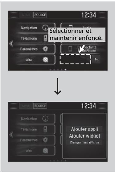 Honda Civic 10 Phase 2 (2020-2023) - Pour ajouter des icones d'application ou de widget sur l'écran d'accueil - 1