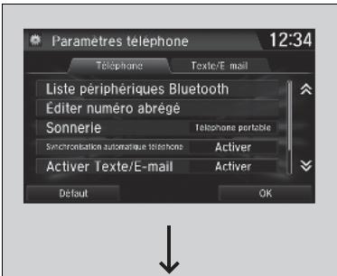 Honda Civic 10 Phase 2 (2020-2023) - Lorsque la fonction Synchronisation automatique téléphone est reglee sur Activé : - 1