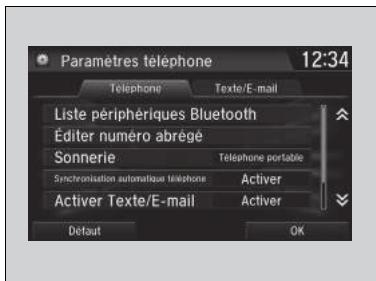 Honda Civic 10 Phase 2 (2020-2023) - Ecran Paramètres téléphone - 1