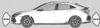 Honda Civic 10 Phase 2 (2020-2023) - Emplacement et portee des capteurs - 2
