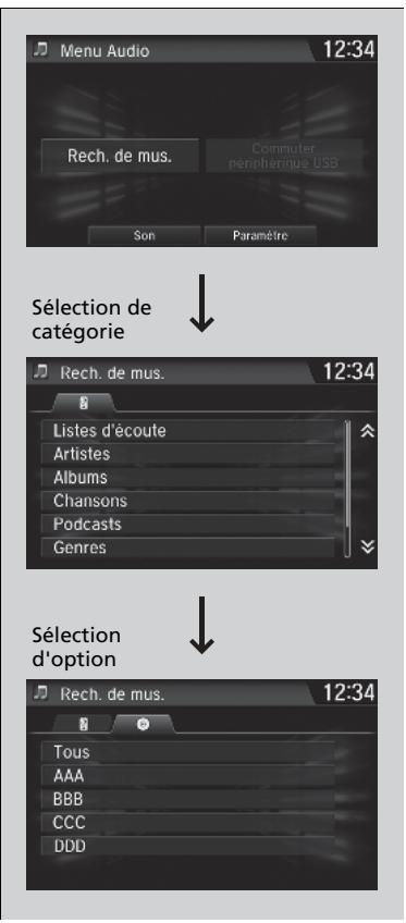 Honda Civic 10 Phase 2 (2020-2023) - Comment sélectionner un morceau à partir de la liste de recherche de musique - 1
