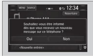 Honda Civic 10 Phase 2 (2020-2023) - Réception d'un message texte/e-mail*,*1 - 1